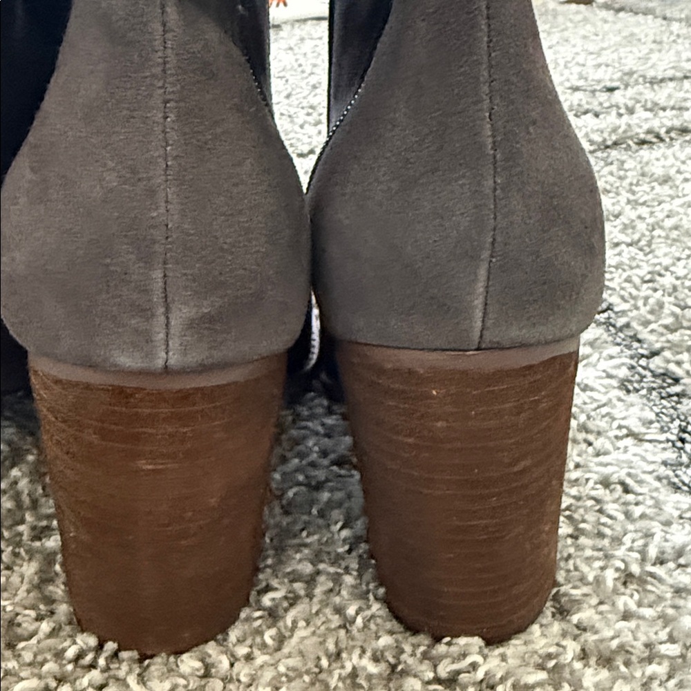 Kelsi Dagger Logan Grey Suede Leather Brooklyn Over The Knee Brown Heeled Boot 9 - Picture 9 of 10